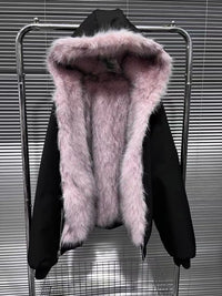 Reversible Black & Pink Fur Jacket