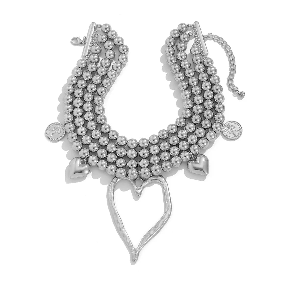 Multi-Layered Beaded Heart Necklace - Festigal