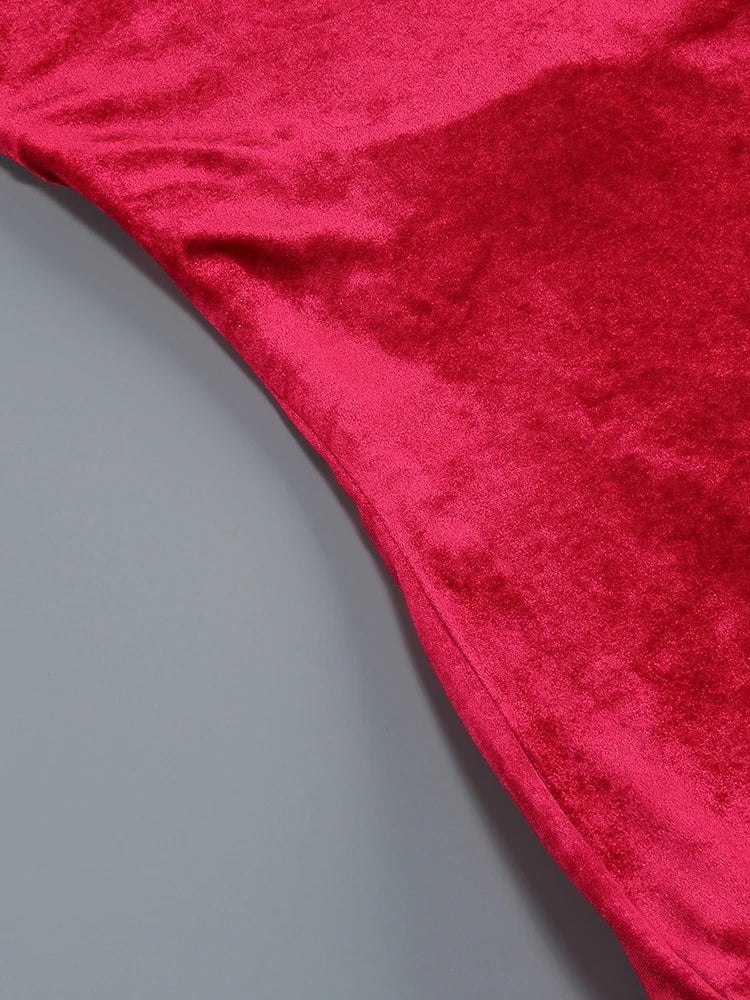 Velour Rope Tassel Maxi Dress