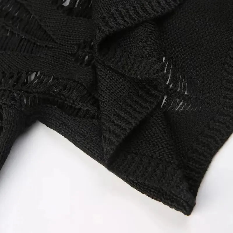 Long Sleeved Ripped Gothic Top - Festigal