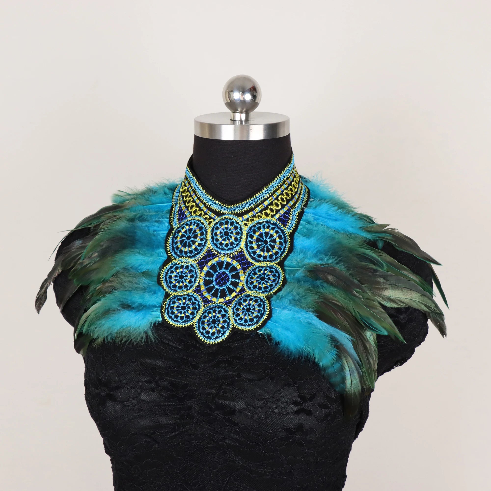 Men's Feather Embroidered Shawl - Festigal