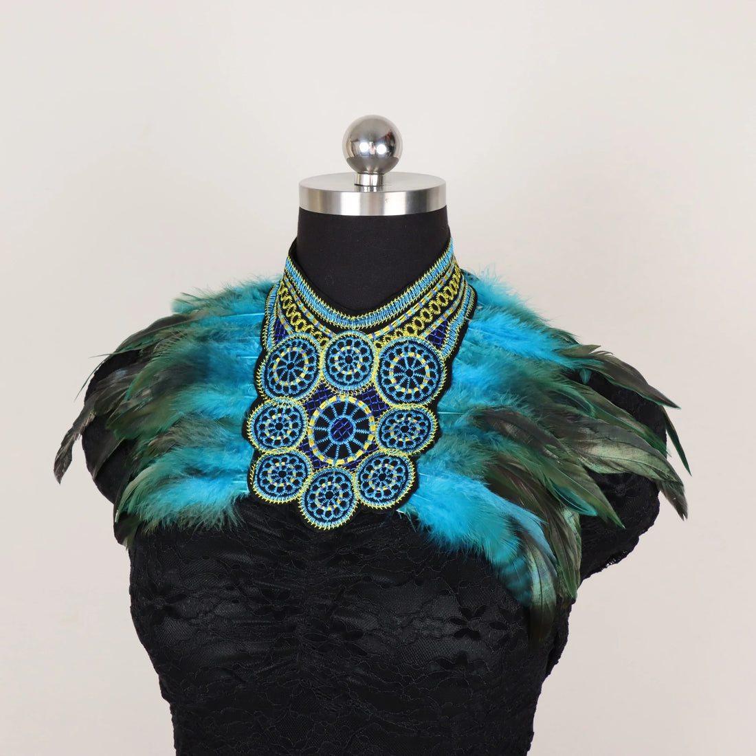 Men's Feather Embroidered Shawl - Festigal