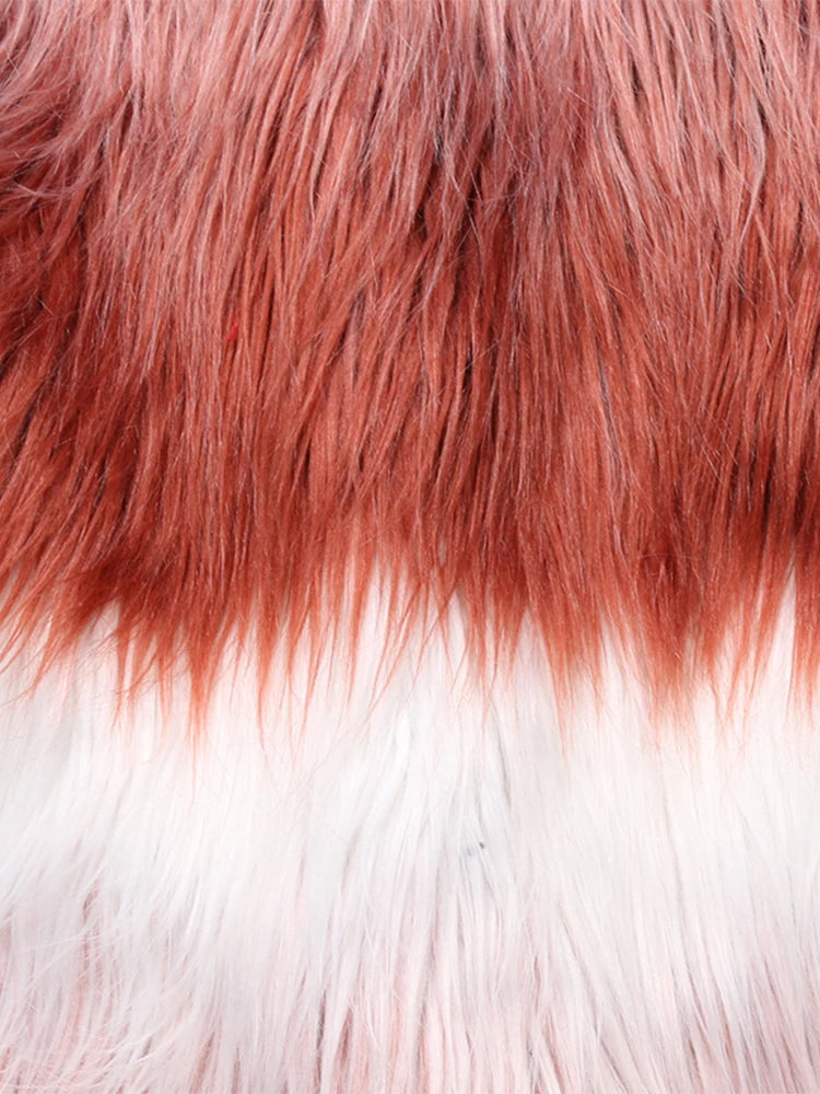 Ombre Faux Mongolian Fur Coat - Festigal