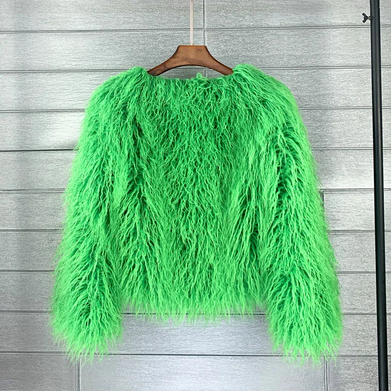 Shaggy Faux Fur Jacket Coat - Festigal