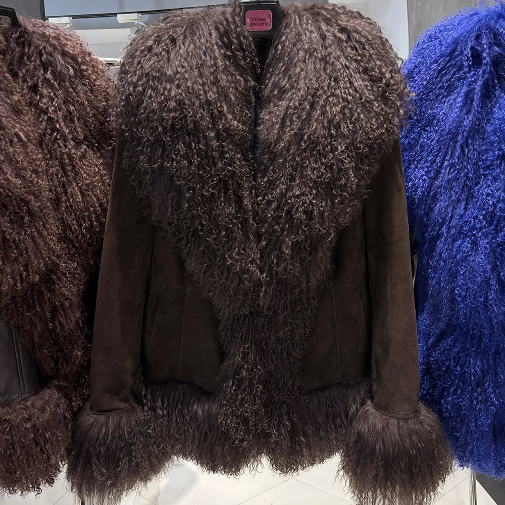 Suede Mongolian Fur Jacket