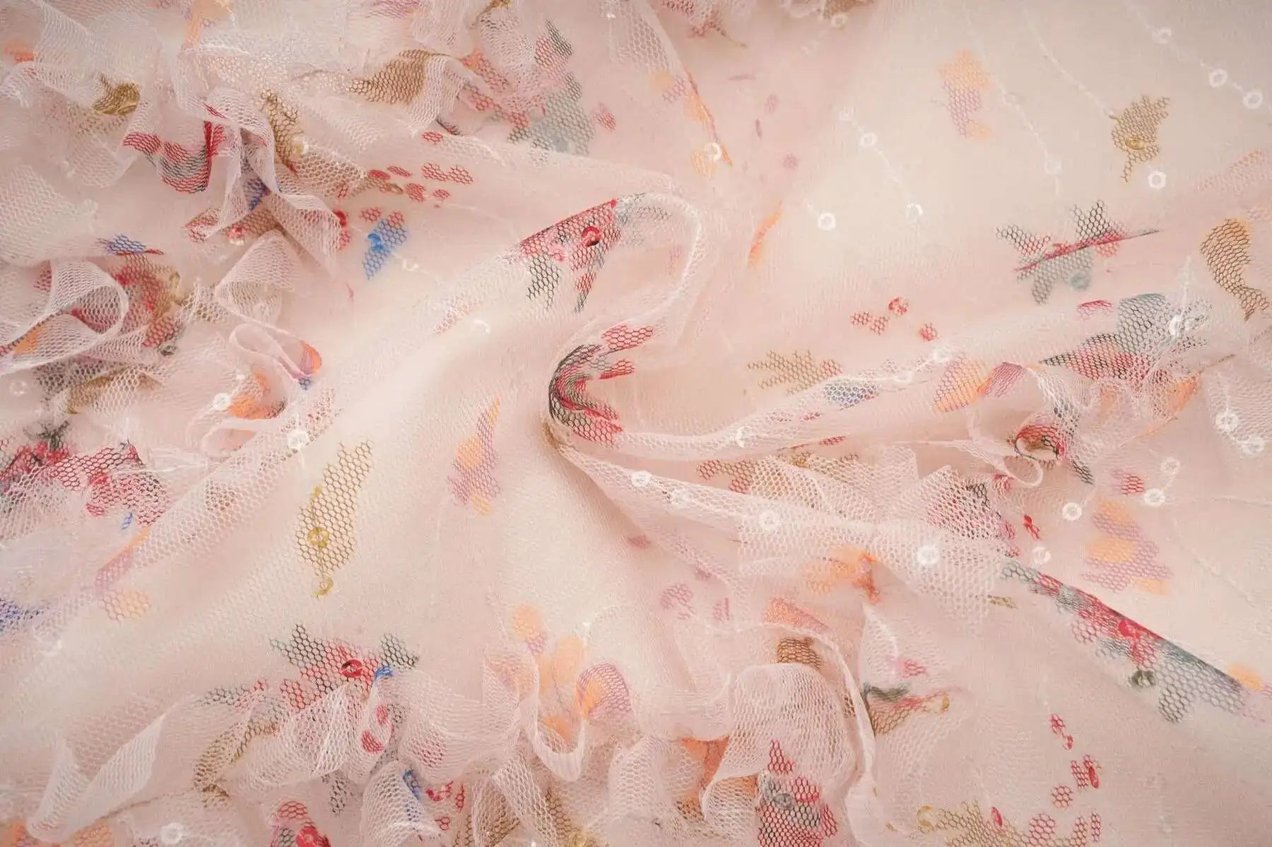 Floral Ruffled Embroidered Maxi Dress