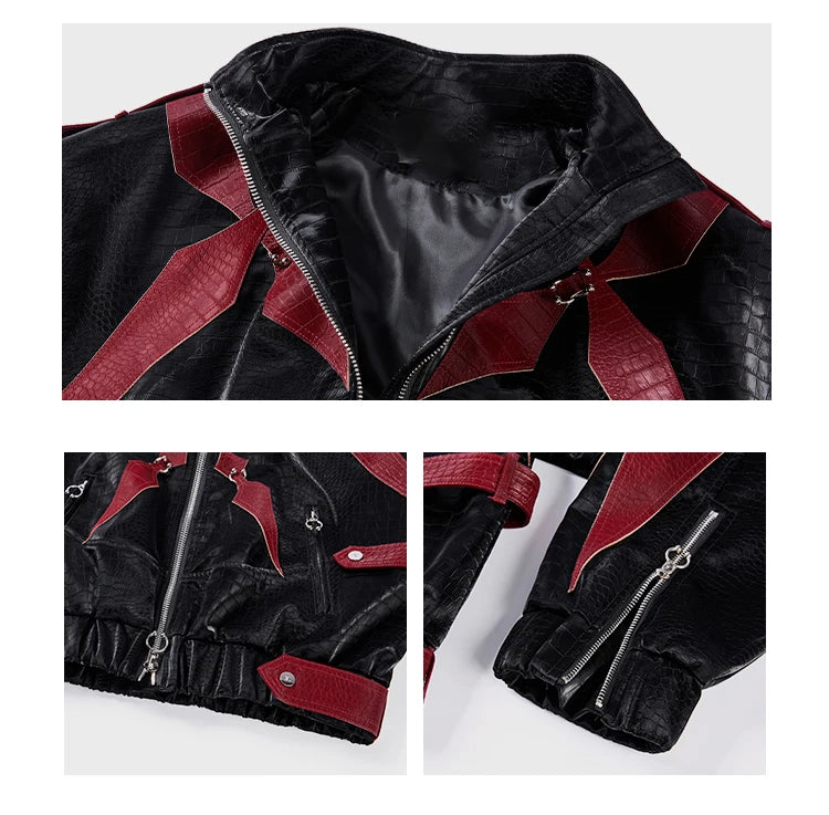Mens Crocodile Faux Leather Jacket