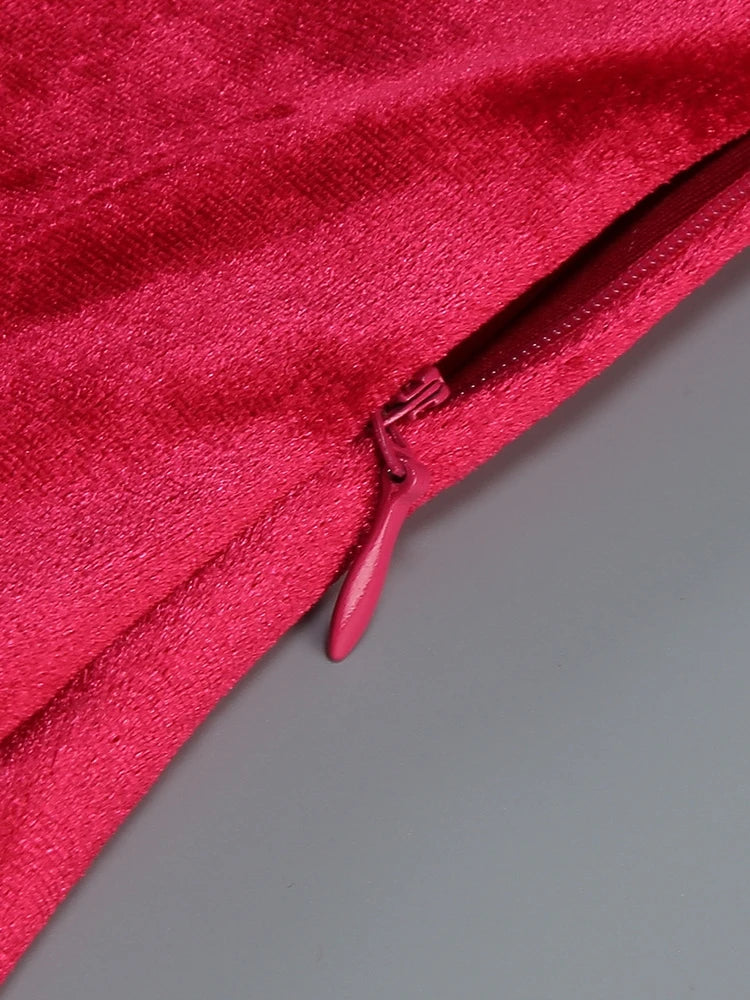 Velour Rope Tassel Maxi Dress