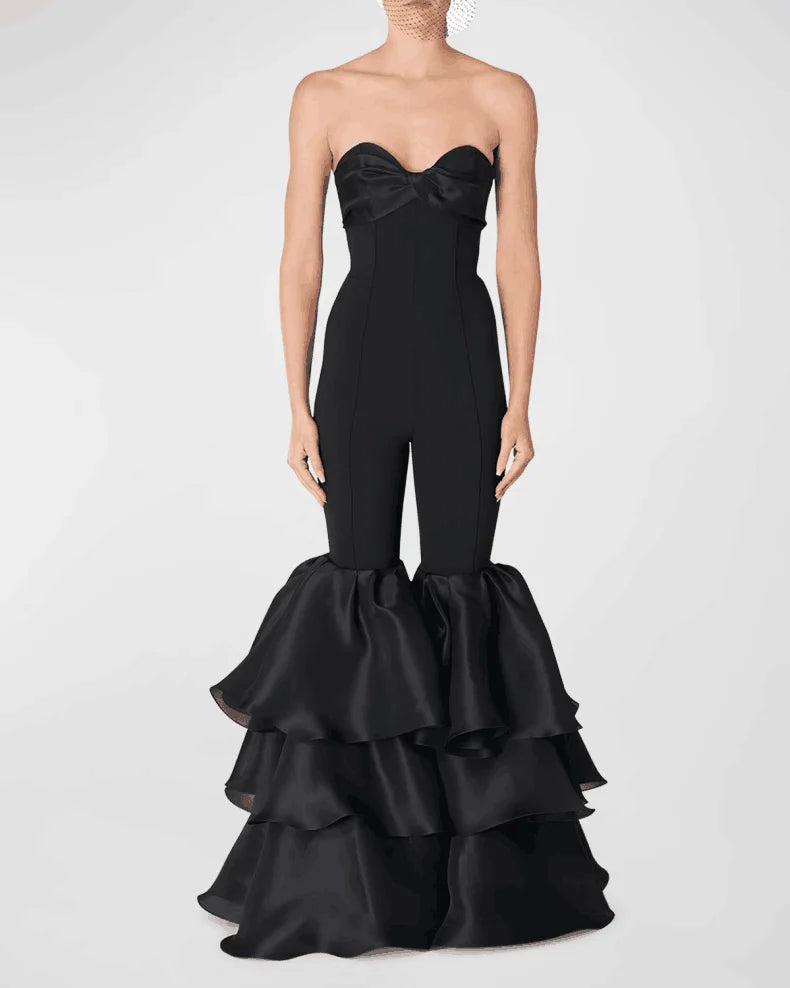 Strapless Ruffle Leg Jumpsuit - Festigal