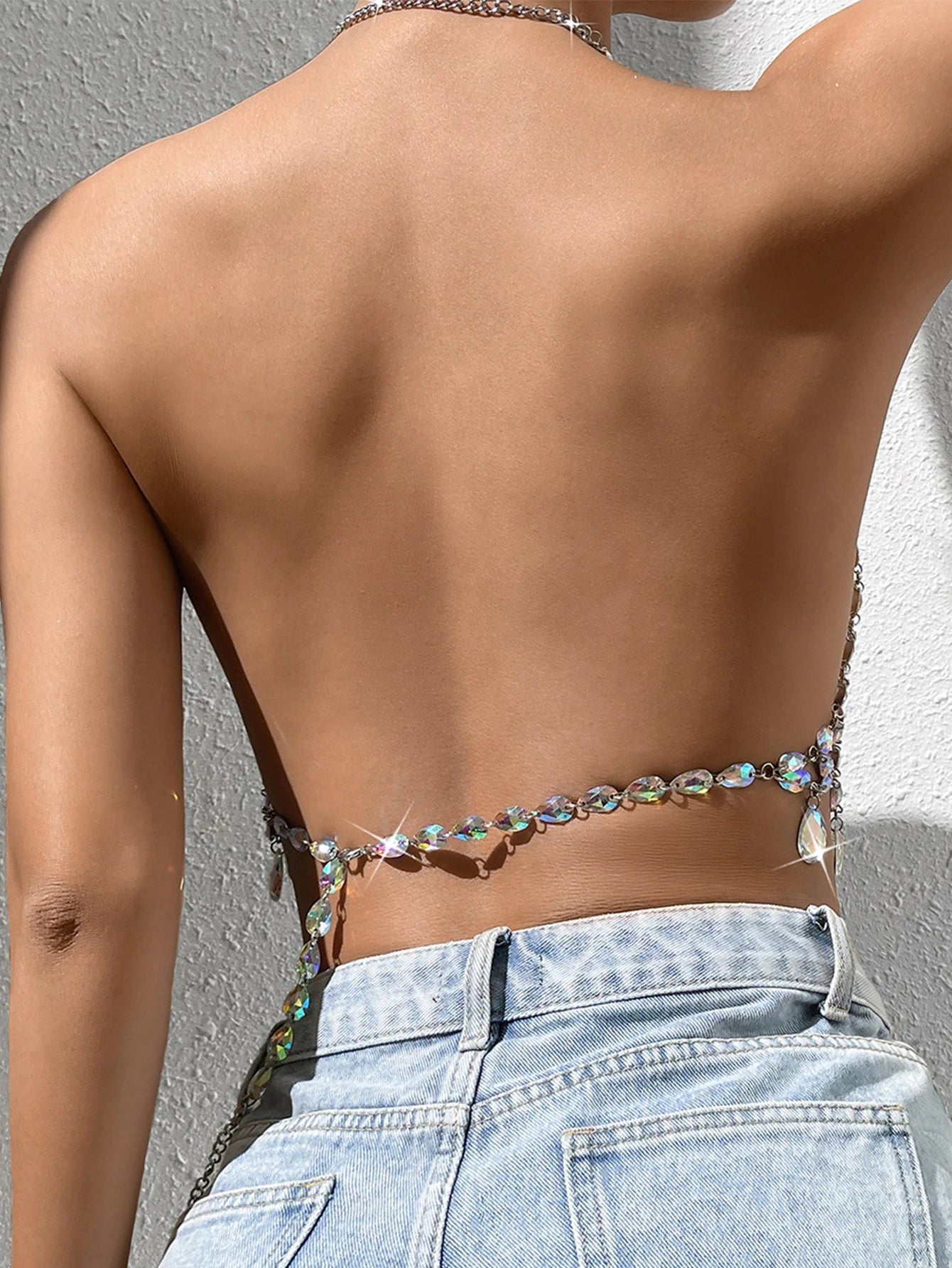 Hollow Out Rhinestone Top - Festigal