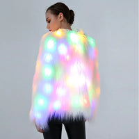 Fluffy Faux Fur LED Light Up Jacket - Festigal