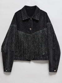 Denim Sparkly Tassel Jacket