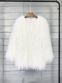 Faux Mongolian Fur Jacket