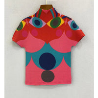 Abstract Pleated Eye Top