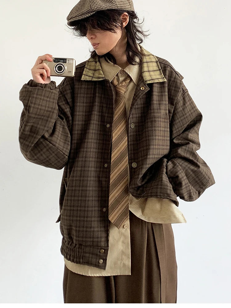 Men's Patchwork Plaid Jacket - Festigal