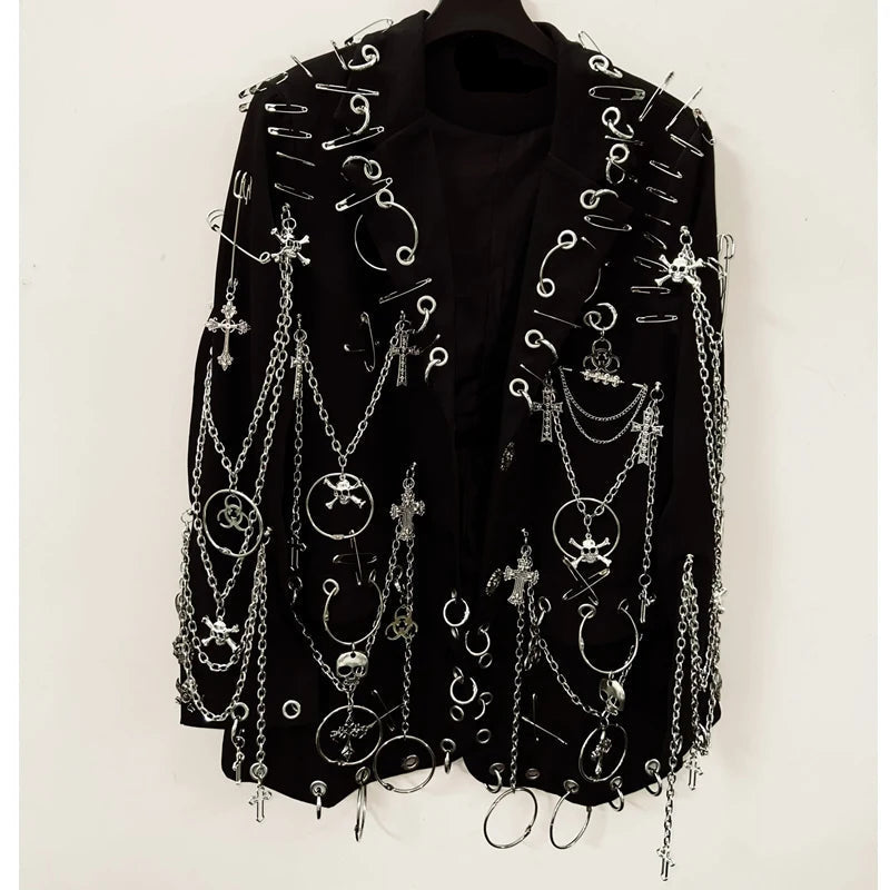 Embellished Metal Punk Blazer