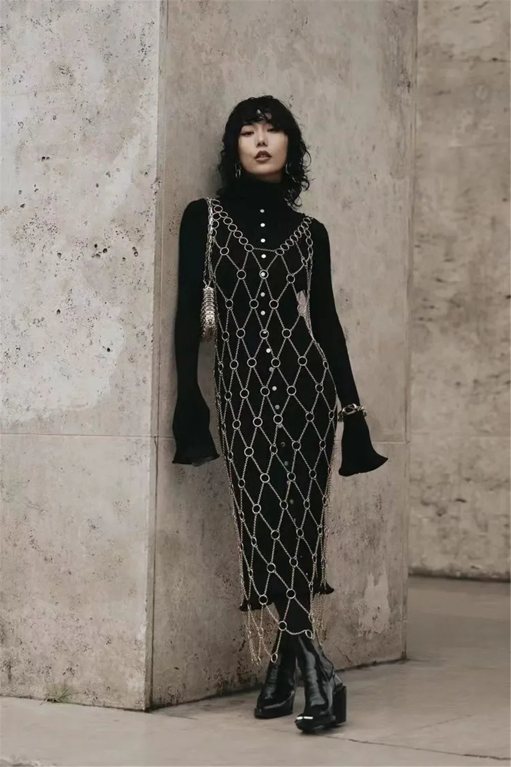 The Hollow Out Chain Dress - Festigal