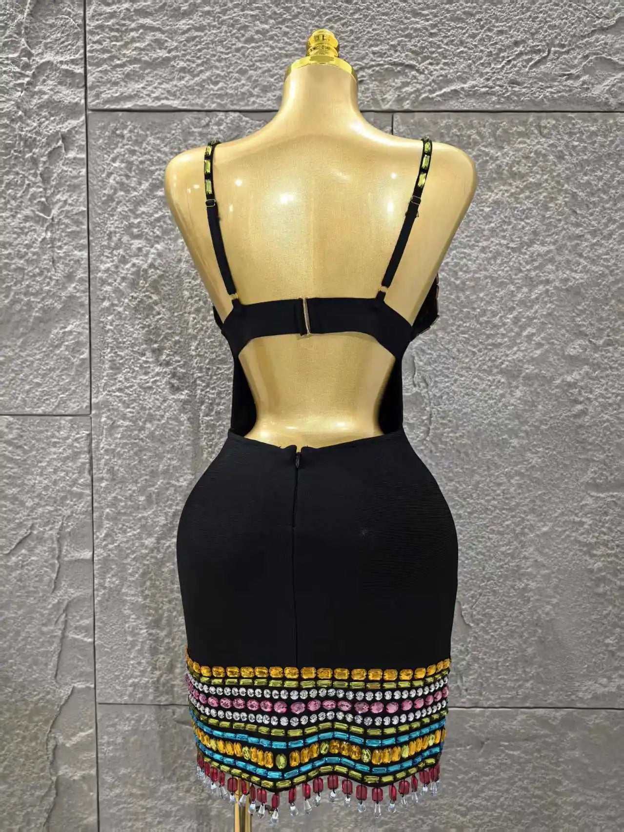 Gem Embellished Bodycon Dress - Festigal