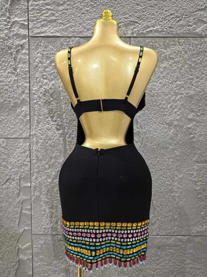 Gem Embellished Bodycon Dress - Festigal