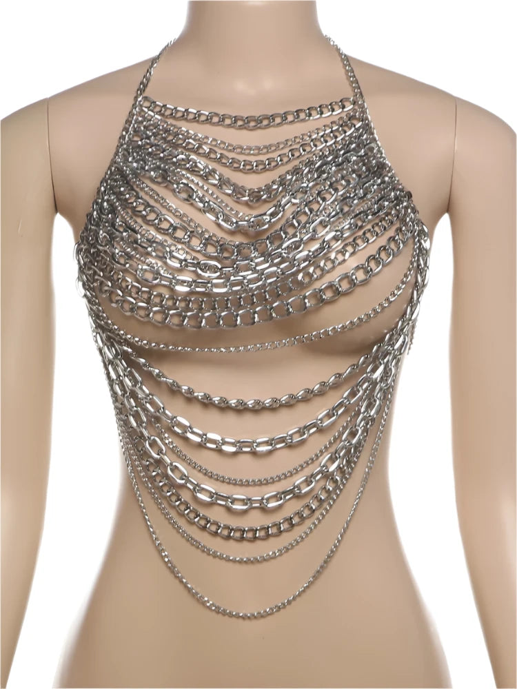 Chain Halter Neck Top - Festigal