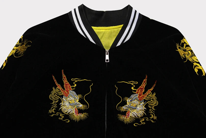 Men's Embroidered Japanese Dragon Jacket - Festigal