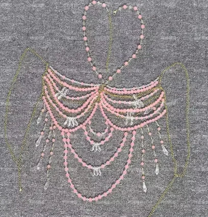 Beaded Tassel Chain Halter Neck Top