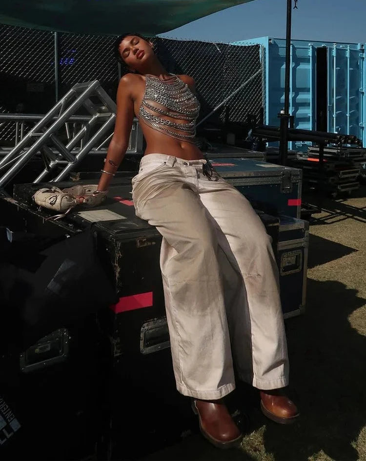 Chain Halter Neck Top - Festigal