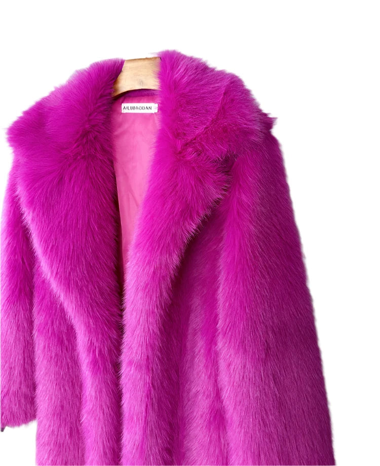 Faux Fur Long Coat - Festigal