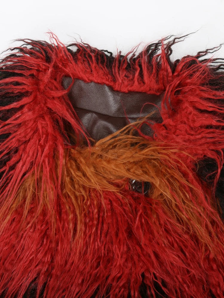 Oversized Faux Fur Trench Coat - Festigal