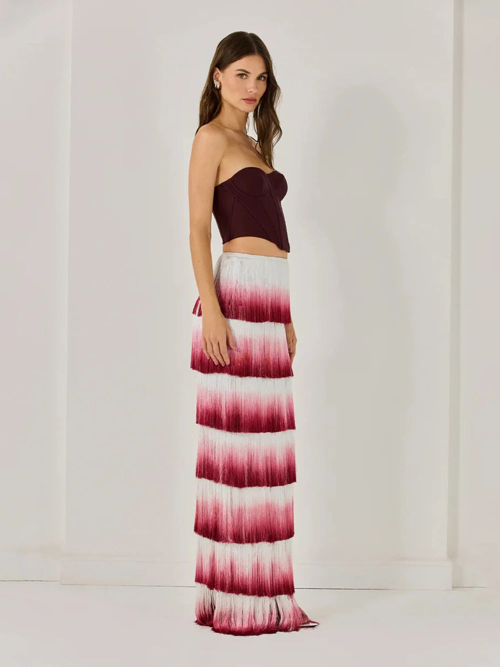 Gradient Top & Tassel Skirt Set - Festigal