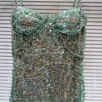 Embellished Green Bustier Dress