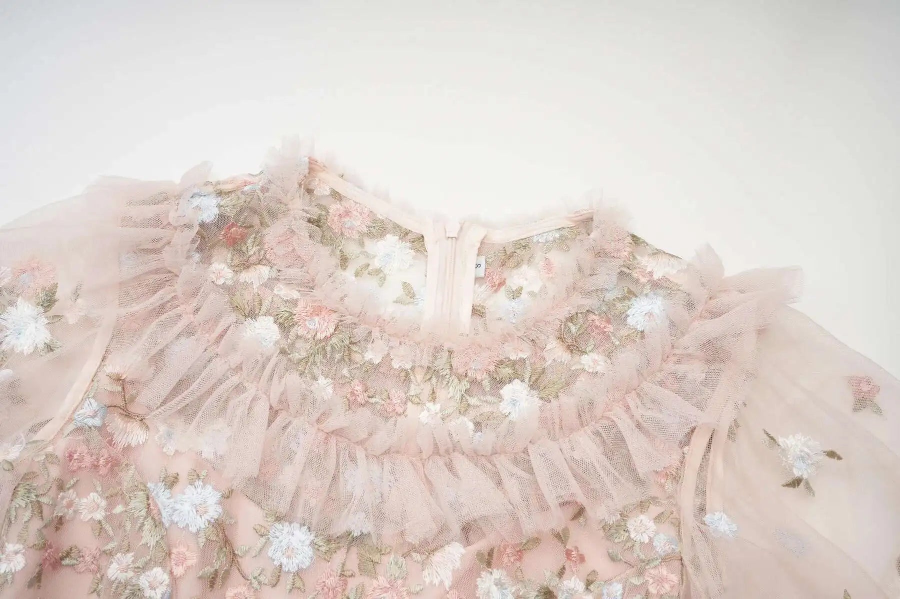 Floral Ruffled Embroidered Maxi Dress