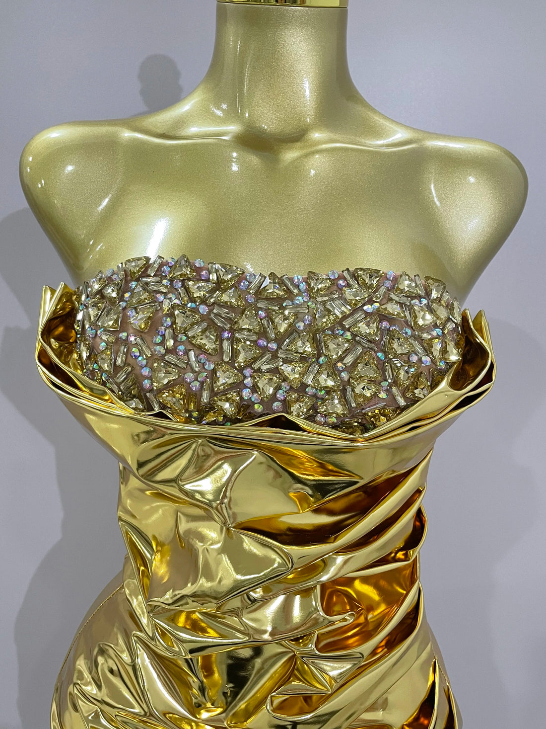 Gold Sequin Ruched Strapless Dress - Festigal