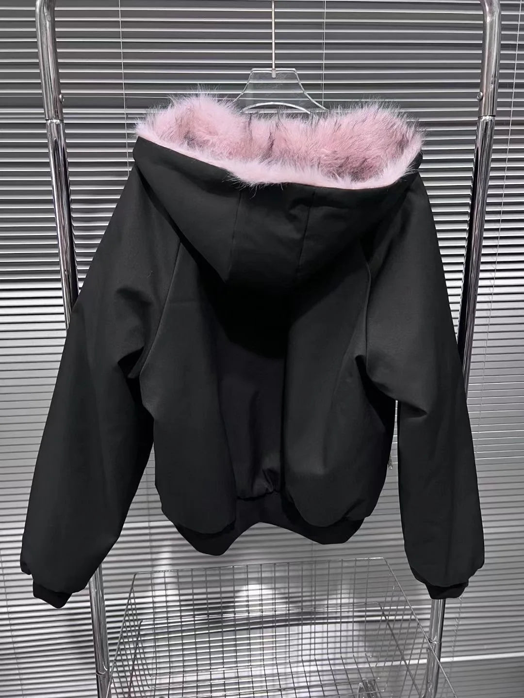 Reversible Black & Pink Fur Jacket