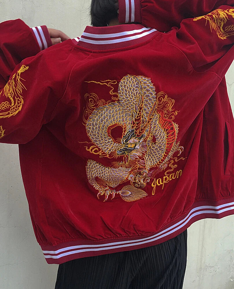 Men's Embroidered Japanese Dragon Jacket - Festigal