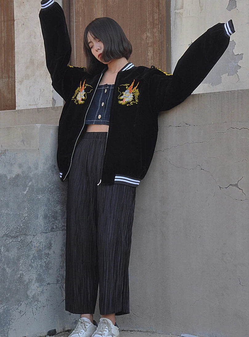 Men's Embroidered Japanese Dragon Jacket - Festigal