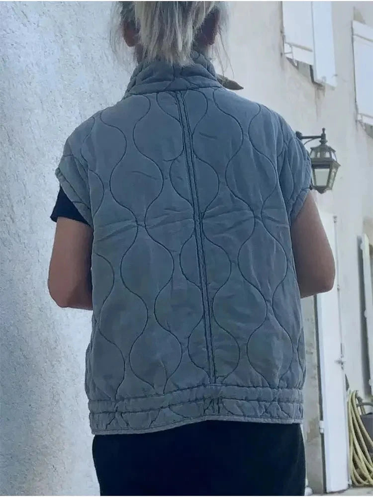 Grey Quilted Gilet - Festigal