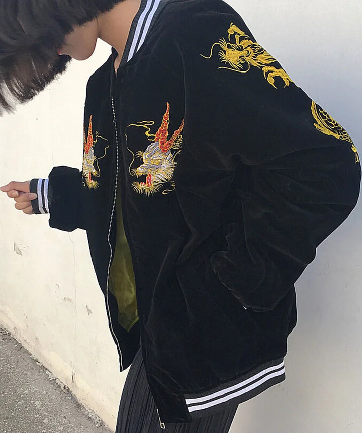 Men's Embroidered Japanese Dragon Jacket - Festigal