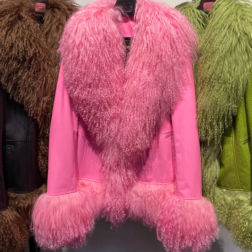 Suede Mongolian Fur Jacket
