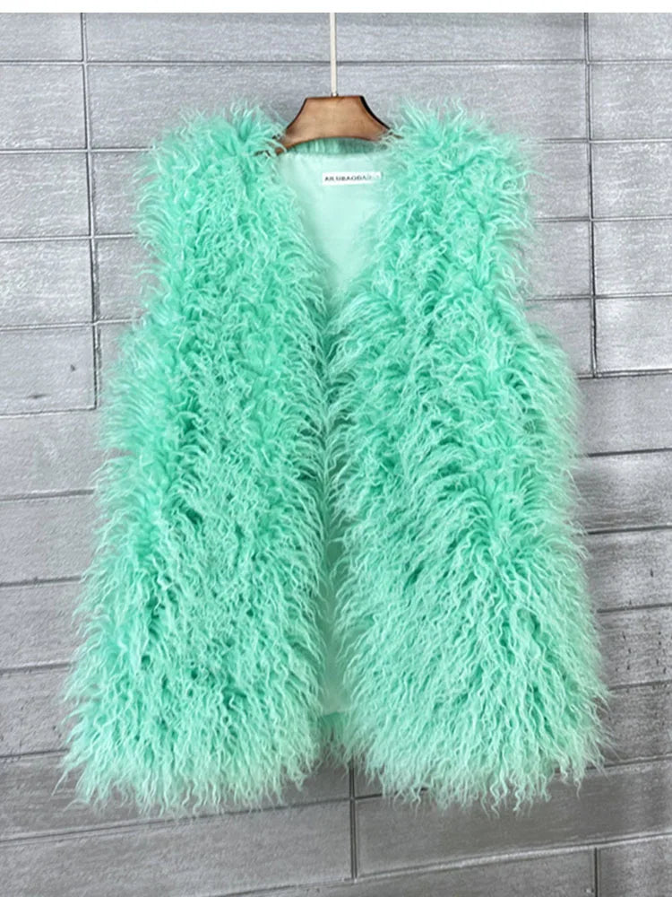 Faux Mongolian Fur Gilet - Festigal