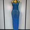 Rhinestone Mesh Maxi Dress