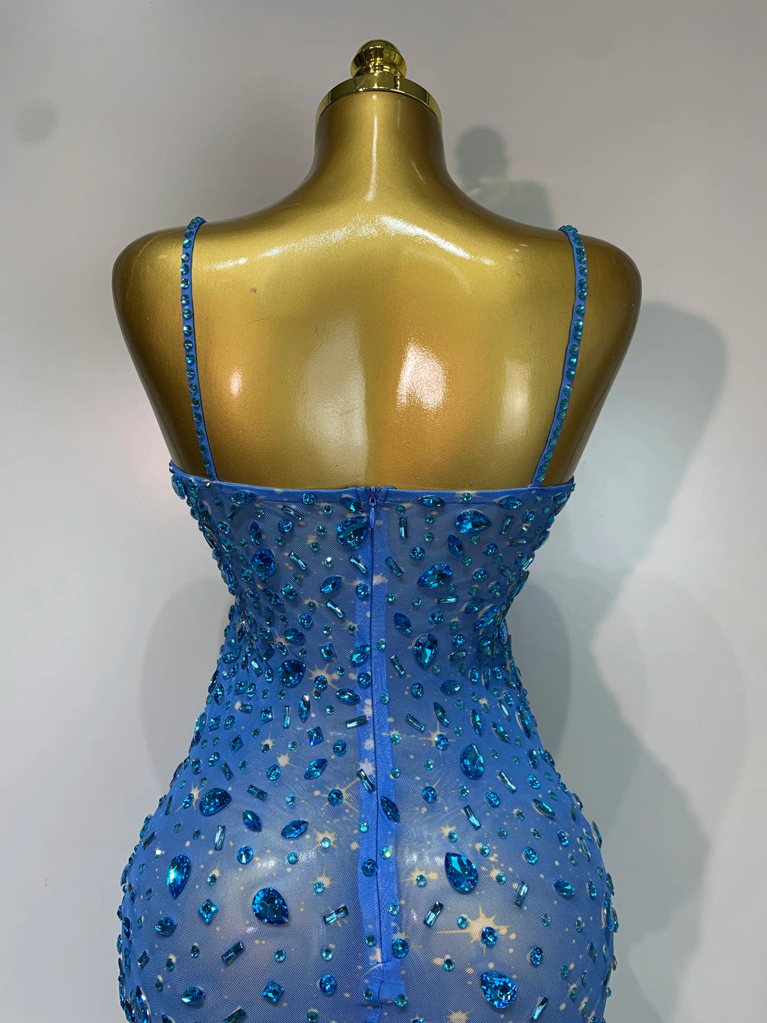 Rhinestone Mesh Maxi Dress