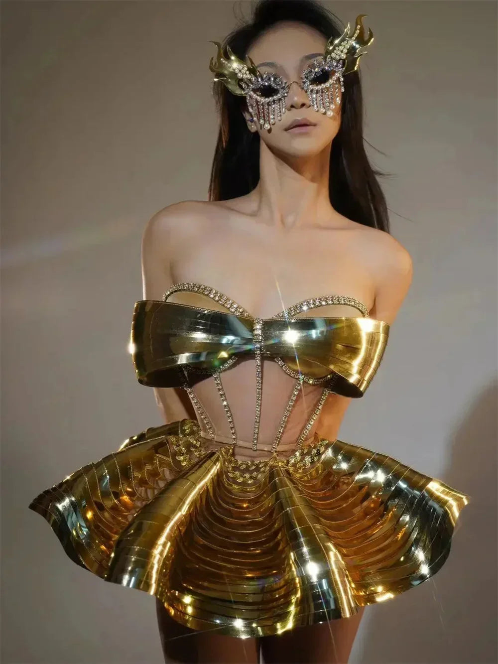 Futuristic Wave A-Line Dress