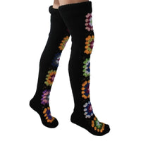 Granny Square Thigh High Socks