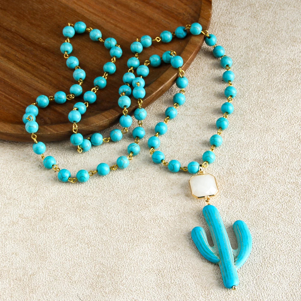 Beaded Cactus Necklace