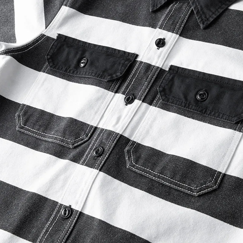 Monochrome Striped Canvas Jacket