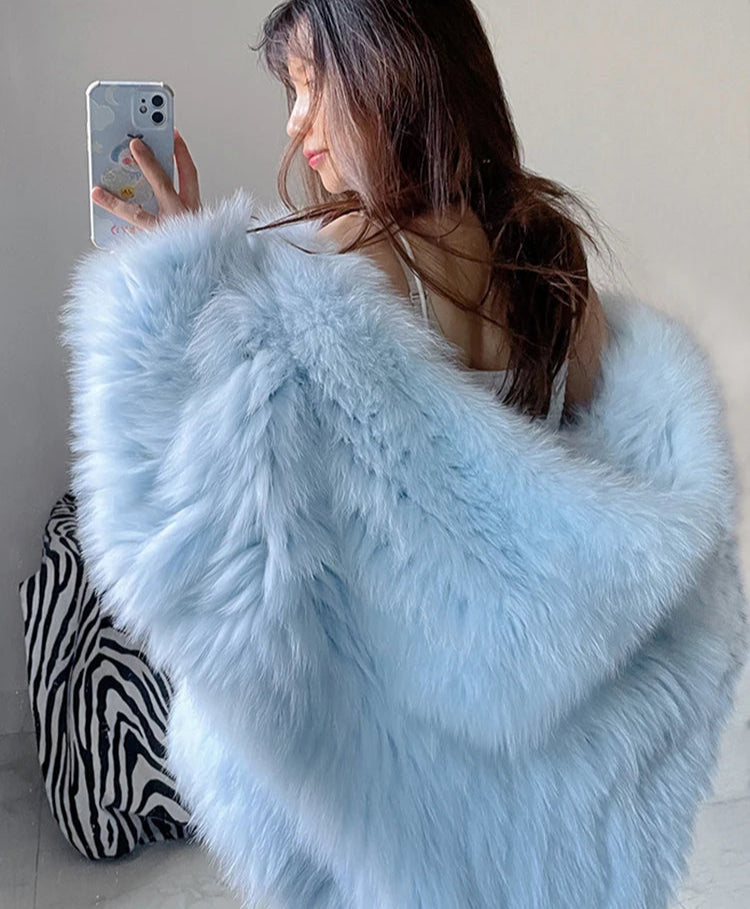Faux Fur Hooded Coat - Festigal