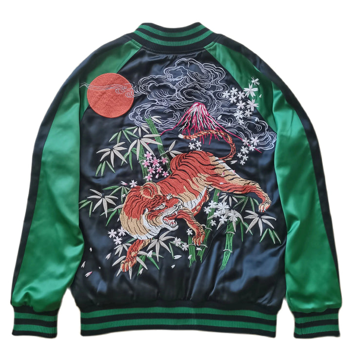 Men's Satin Embroidered Tiger Bomber Jacket - Festigal