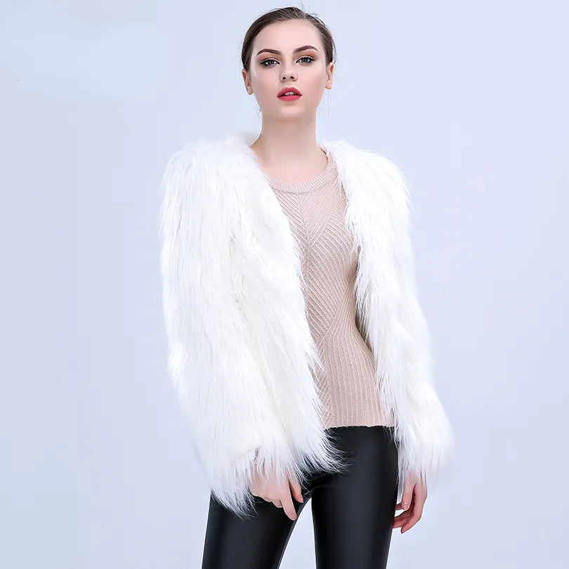 Faux fur led shop coat