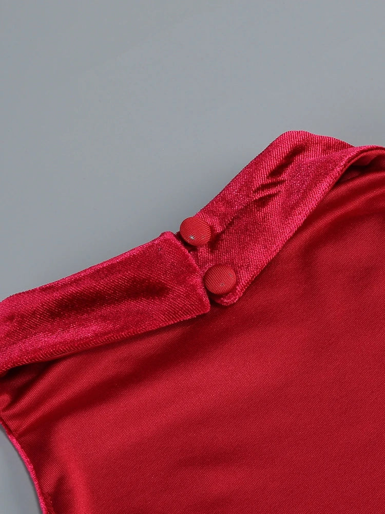 Velour Rope Tassel Maxi Dress